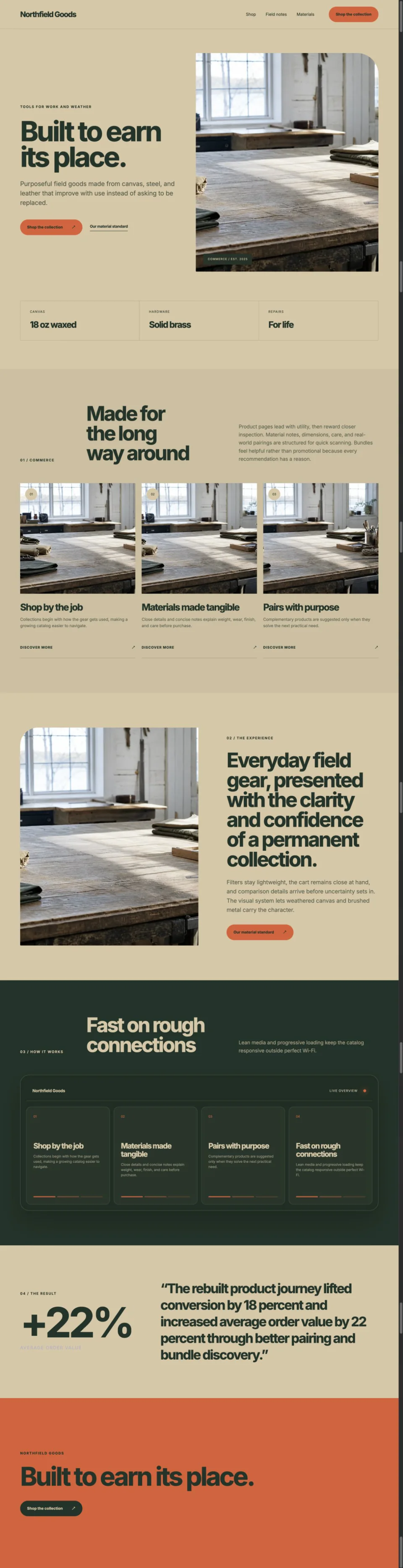 Northfield Goods concept interface, view 3