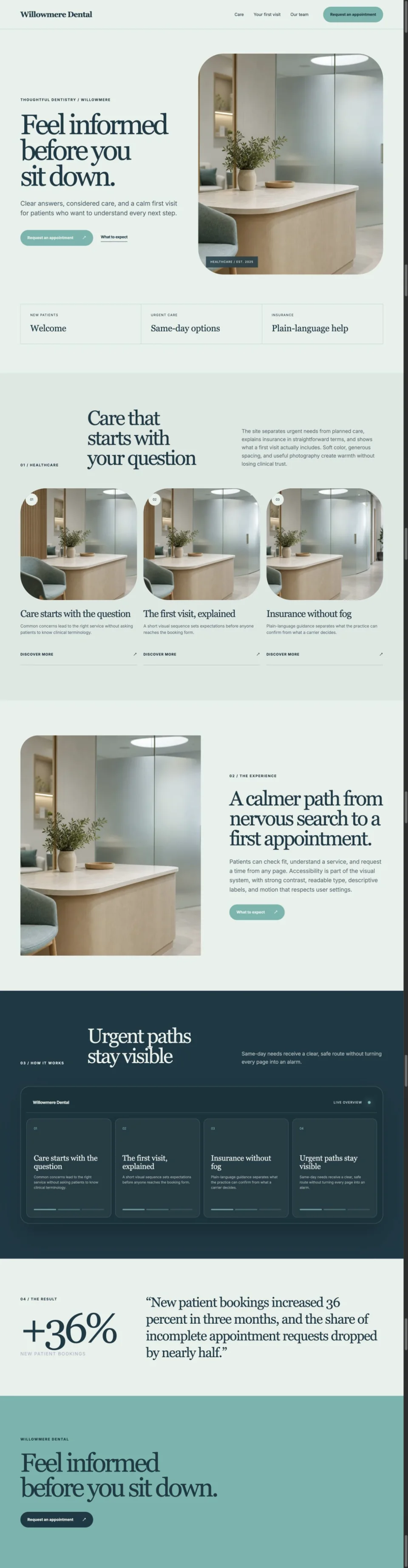 Willowmere Dental concept interface, view 4